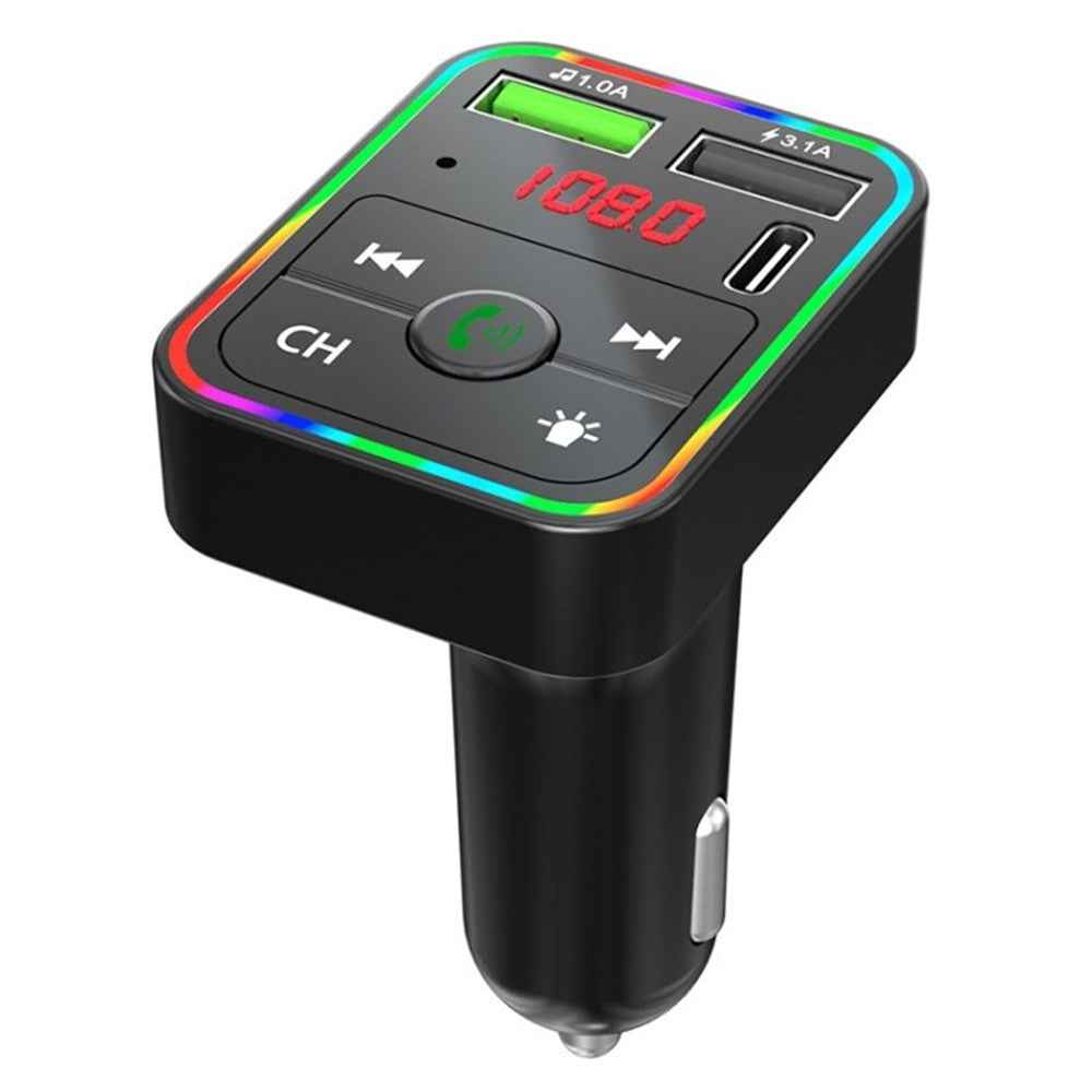 12V/24V Bluetooth-compatible 5.0 Car MP3 Player FM Transmitter Receiver LED Backlight 3.1A Dual-USB Phone Charger