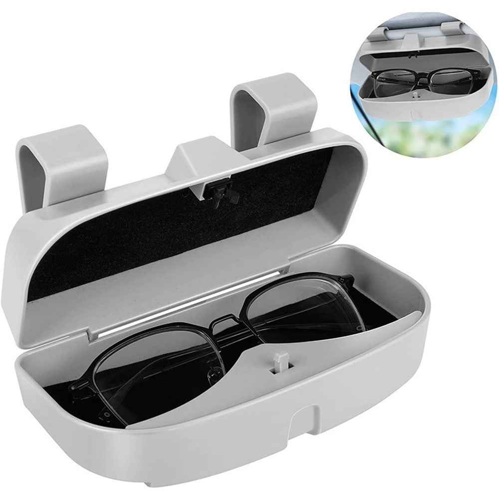 Car Sun Visor Glasses Box Universal Car Sunglasses Holder Case - Grey