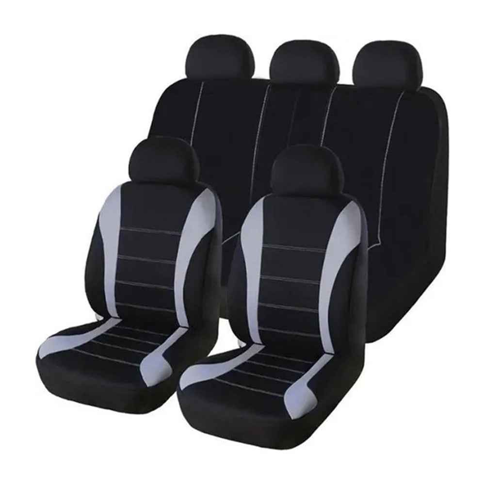 Car Seat Covers Full Set Floral Print Fabric Universal Fit All Seasons Breathable for Most Vehicles - Grey