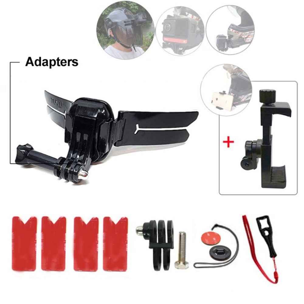 TUYU Motorcycle Accessories Universal Helmet Camera Mount Kit for GoPro Insta360 Action Cameras - Phone Clip Set