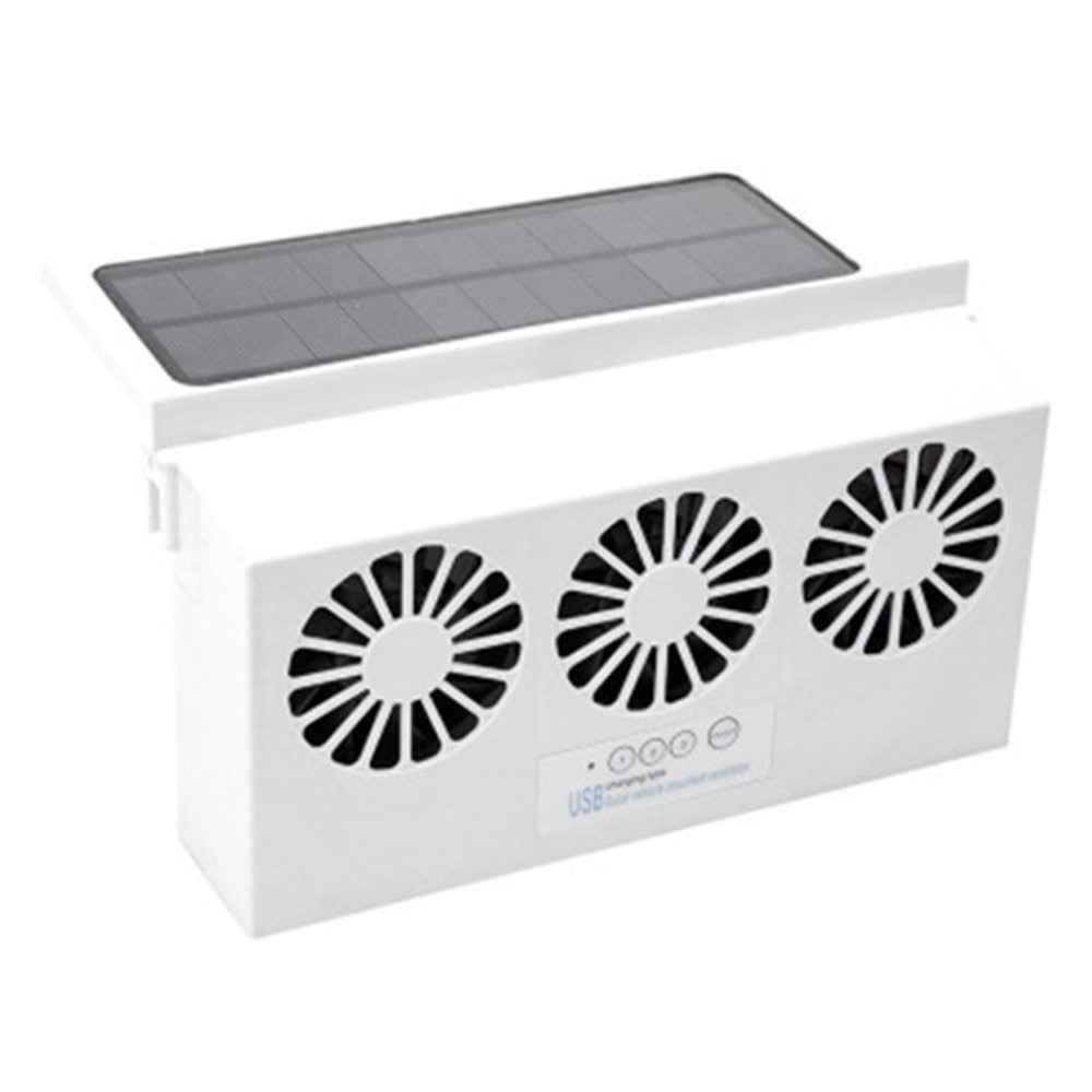 Solar Car Fan Auto Front Rear Window Car Exhaust Fan Car Radiator Fan - White