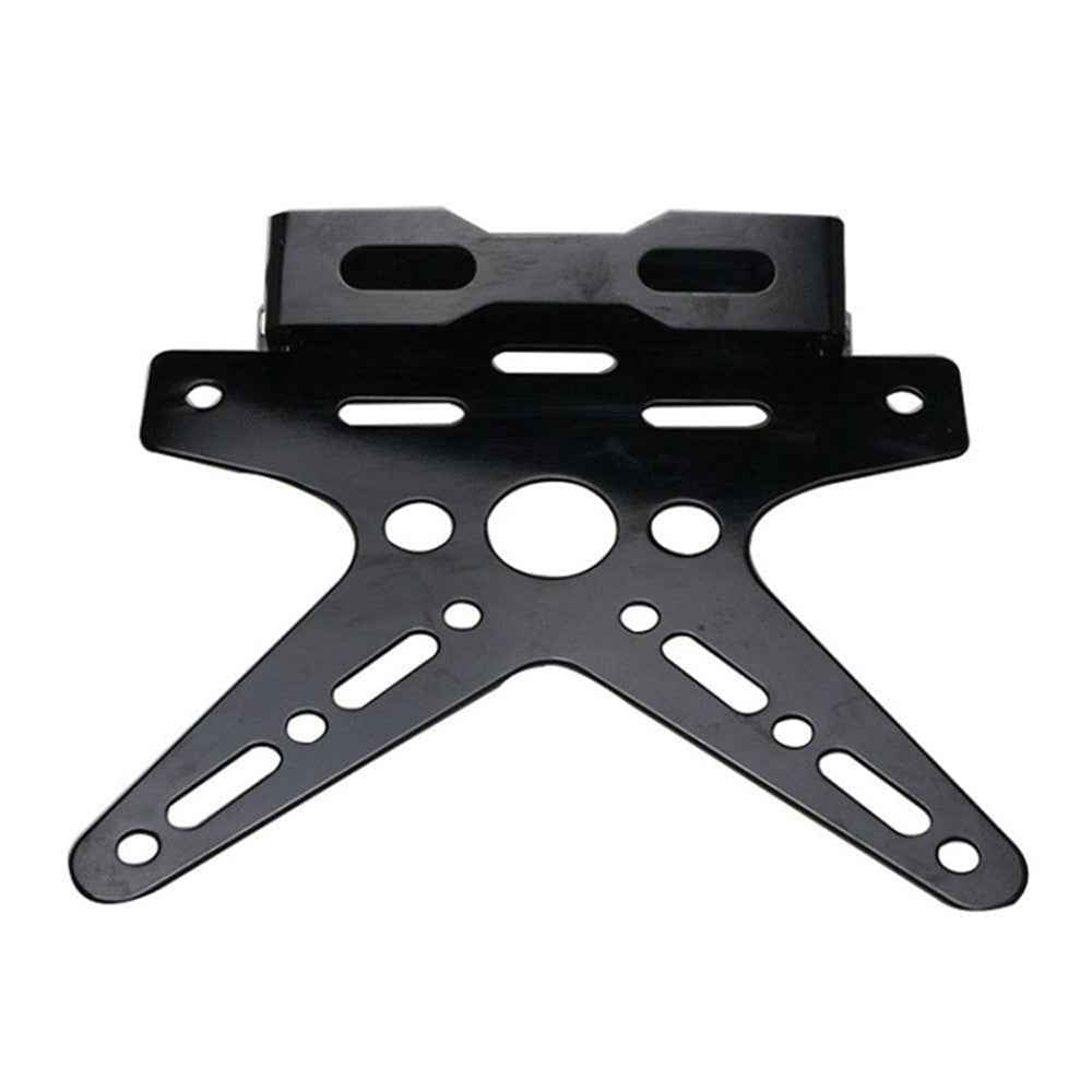 Motorcycle Bike License Plate Holder Frame Adjustable License Bracket E-bike Modified Accessories - Black