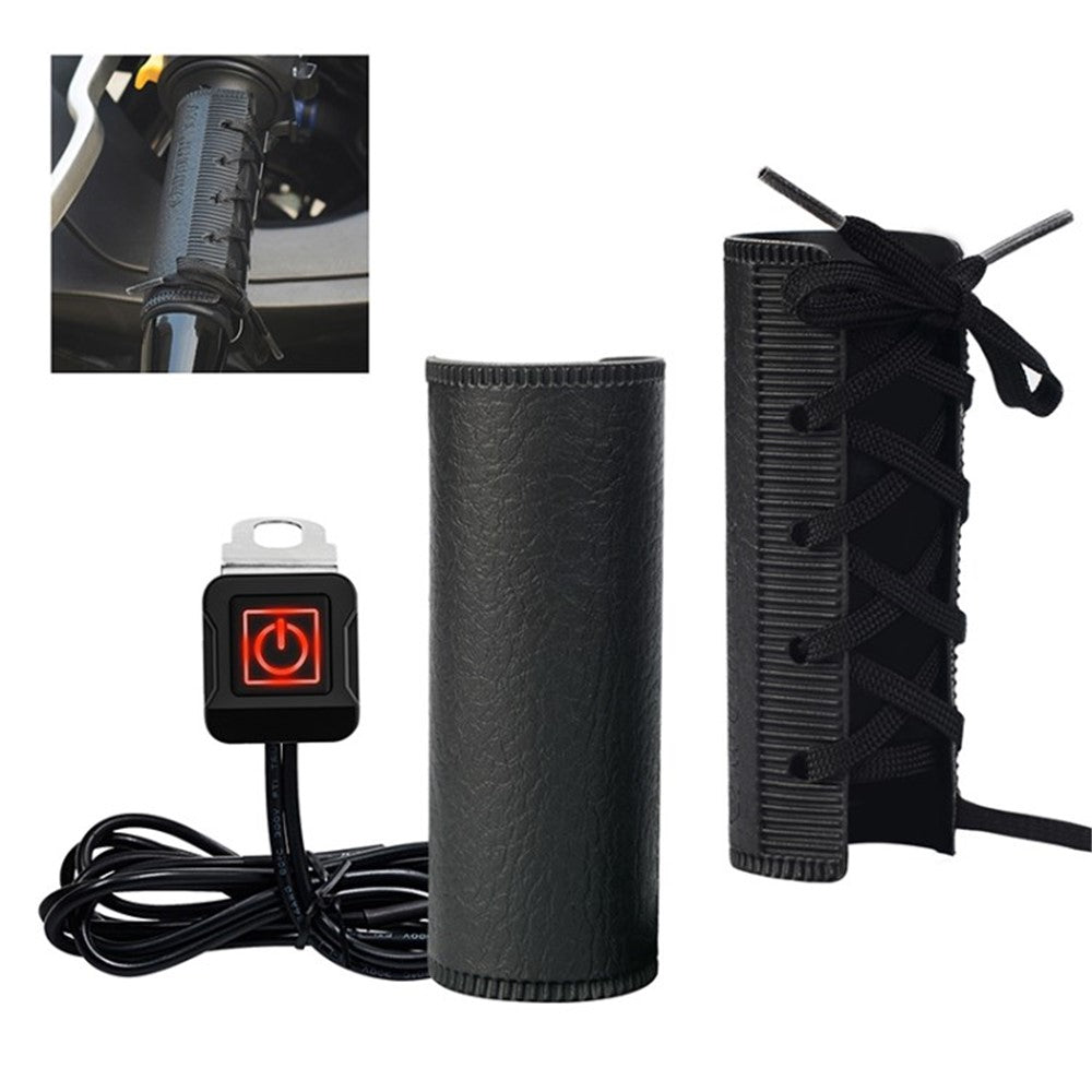 WUPP 12V SAE Heating Motorcycle Handlebar Cover Bike Anti-Slip Grip Hand Warmer for Winter