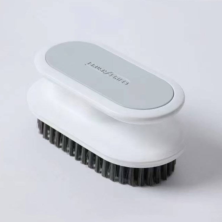 Portable Oval Shoe Laundry Brush Multifunctional Plastic Cleaning Brush - White