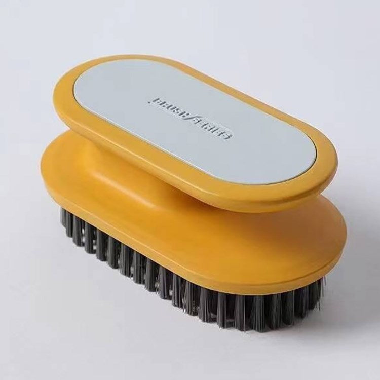 Portable Oval Shoe Laundry Brush Multifunctional Plastic Cleaning Brush - Yellow