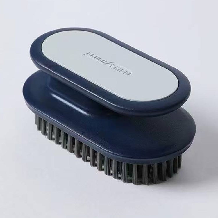 Portable Oval Shoe Laundry Brush Multifunctional Plastic Cleaning Brush - Blue