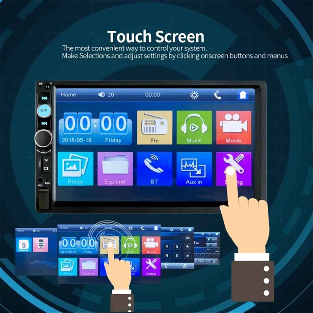 7010B 7-inch Car MP3 / MP5 Player Multi-Function Car Bluetooth-compatible Amplifier FM Radio