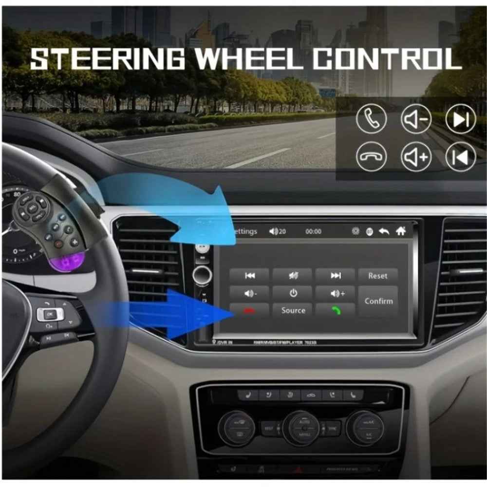F7023C 2 Din 7 Inch Touch Screen Car Player FM Radio Bluetooth-compatible Stereo Auto MP5 Player - Carplay