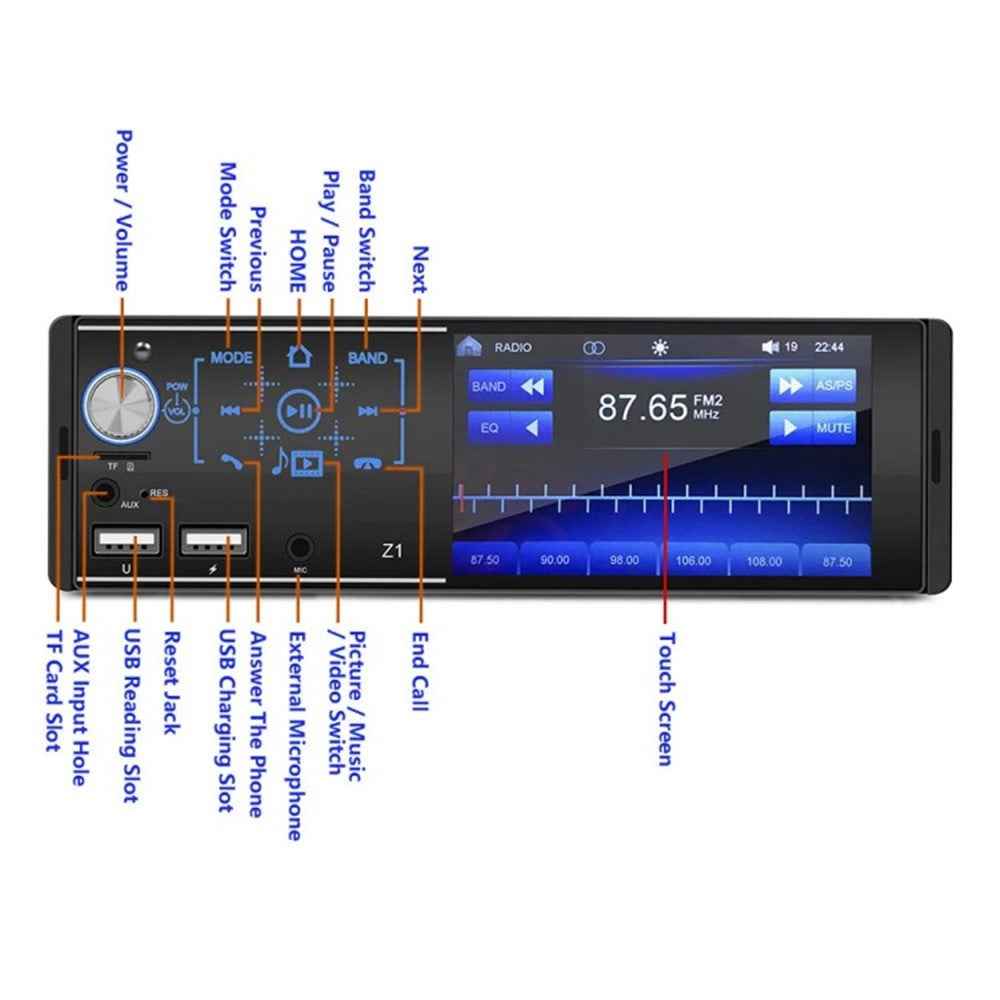 Z1 Touch Screen Dual USB Car Bluetooth-compatible MP5 Player Colorful Light FM Radio Media Player