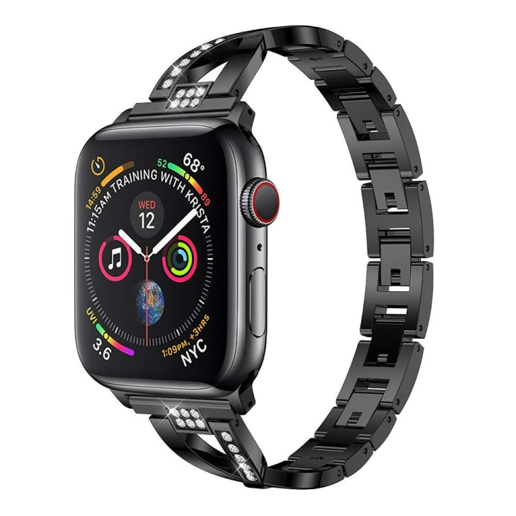 Colorful Diamond Stainless Steel Watch Band for Apple Watch Series 7 41mm / 6 & SE & 5 & 4 40mm / 3 & 2 & 1 38mm