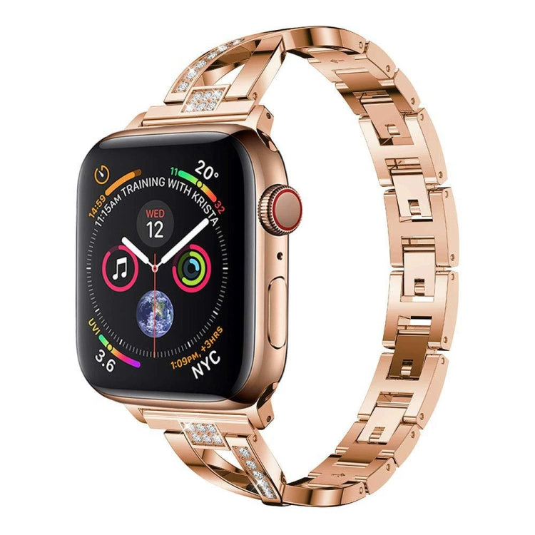 Colorful Diamond Stainless Steel Watch Band for Apple Watch Series 7 41mm / 6 & SE & 5 & 4 40mm / 3 & 2 & 1 38mm