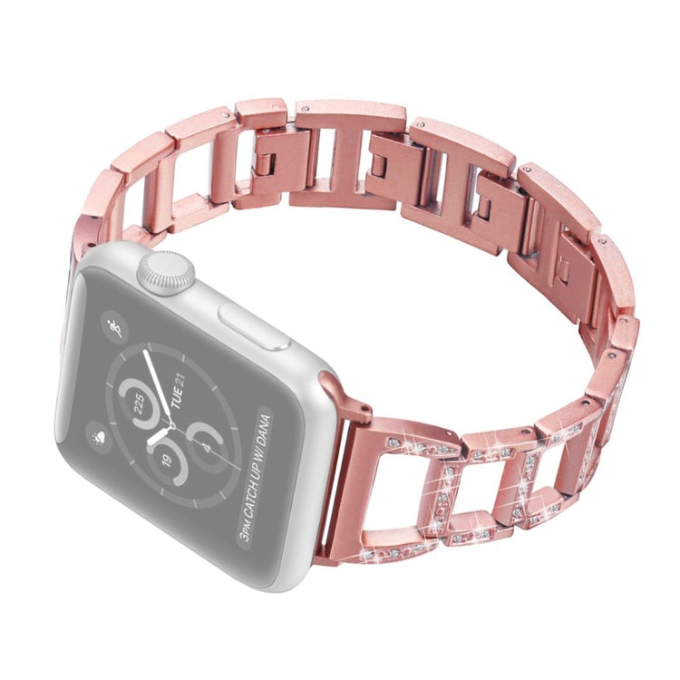 Colorful Diamond Stainless Steel Watch Band for Apple Watch Series 7 41mm / 6 & SE & 5 & 4 40mm / 3 & 2 & 1 38mm