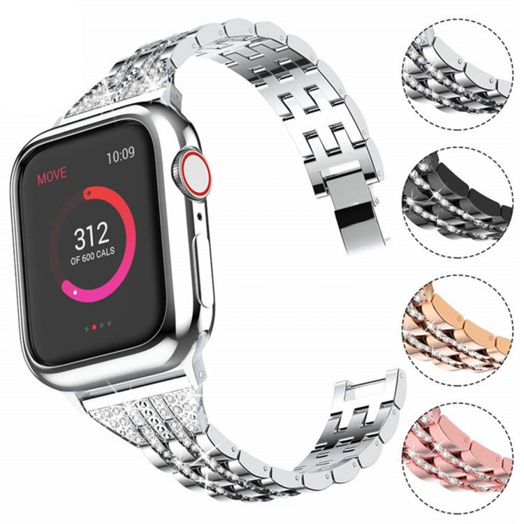 Colorful Diamond Stainless Steel Watch Band for Apple Watch Series 7 45mm / 6 & SE & 5 & 4 44mm / 3 & 2 & 1 42mm