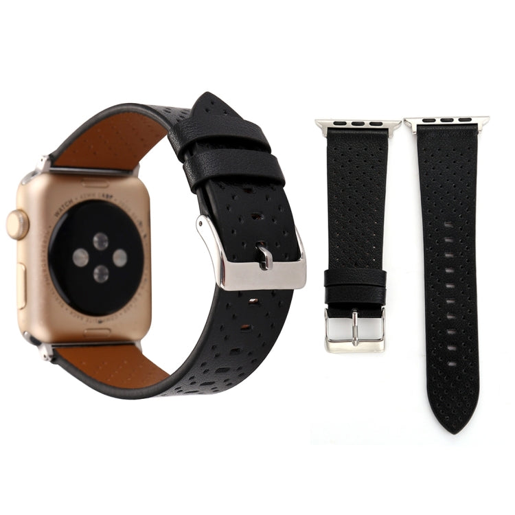 For Apple Watch Series 3 & 2 & 1 42mm Small Cave Genuine Leather Wrist Watch Band