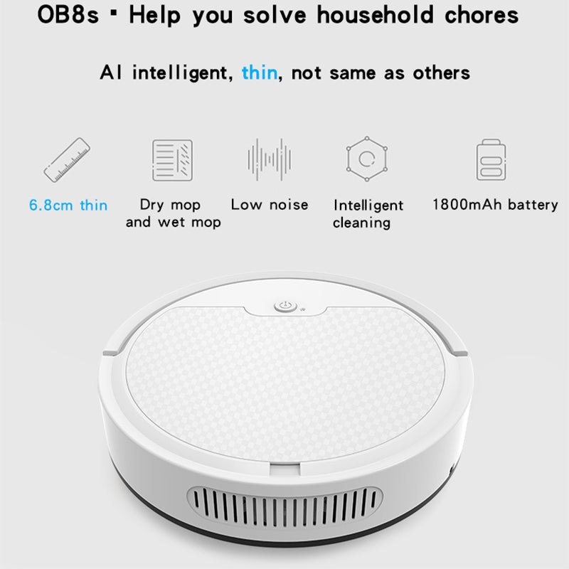 BOWAI OB8S Household Intelligent Path Charging Sweeping Robot (White)