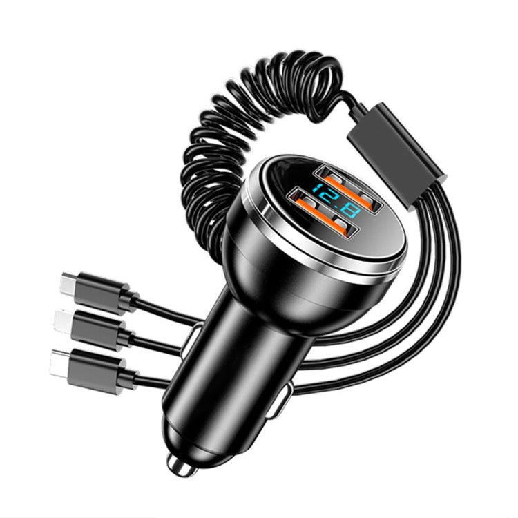 BW15 110W 3 in 1 Charging Cable & Dual USB Port Car Charger (Silver)