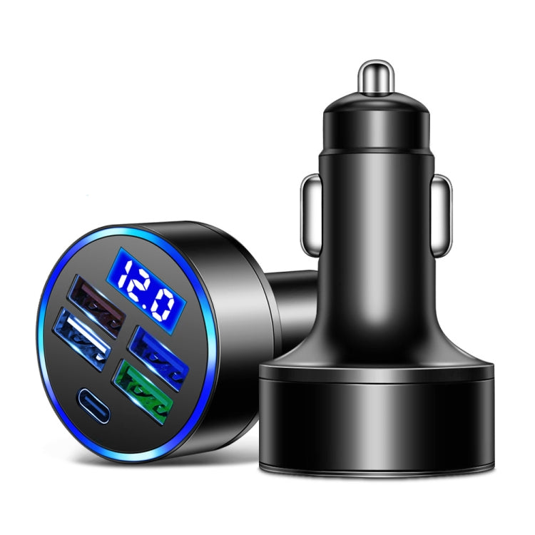 3.1A 5 in 1 Digital Display Car Charger with Voltmeter