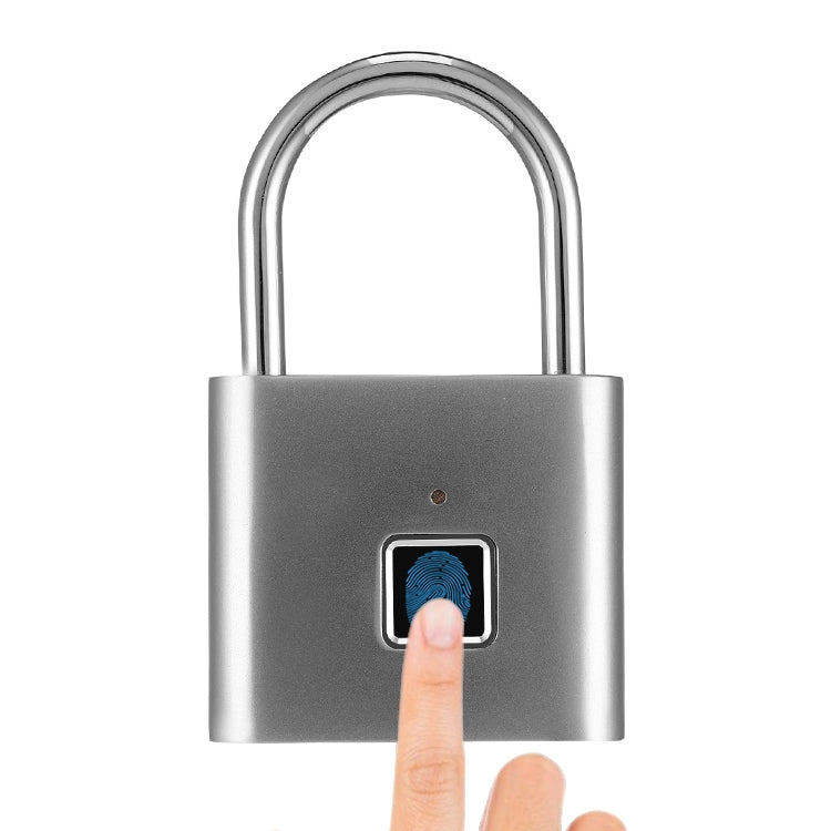 Stainless Steel Automatic Intelligent Fingerprint Padlock Electronic Lock, 10 Fingerprint Edition(Silver)