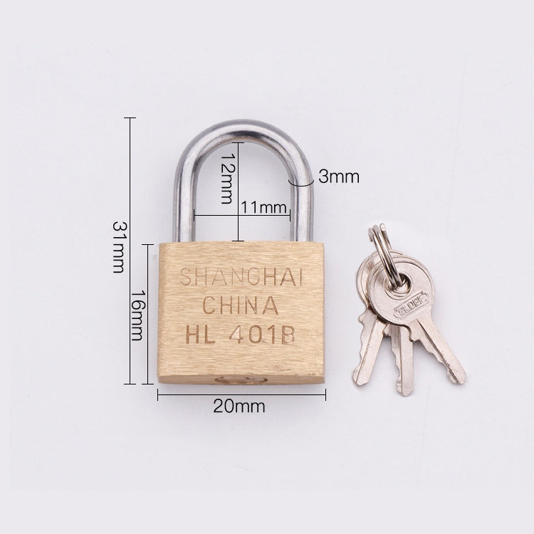 Copper Padlock Small Lock, Style: Short Lock Beam, 20mm Not Open