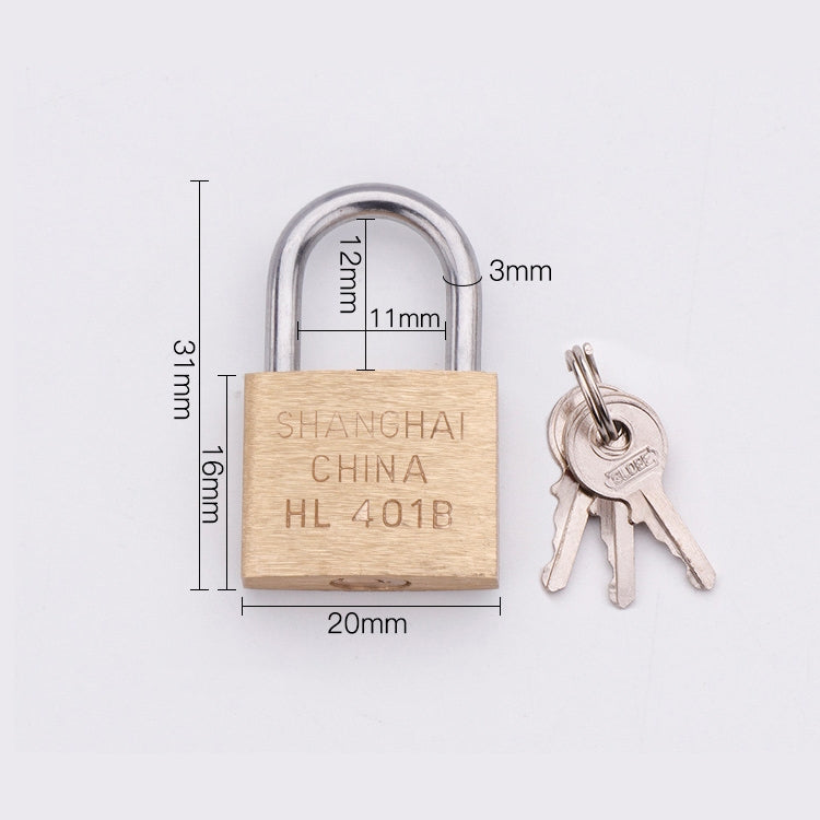 Copper Padlock Small Lock, Style: Short Lock Beam, 20mm Open