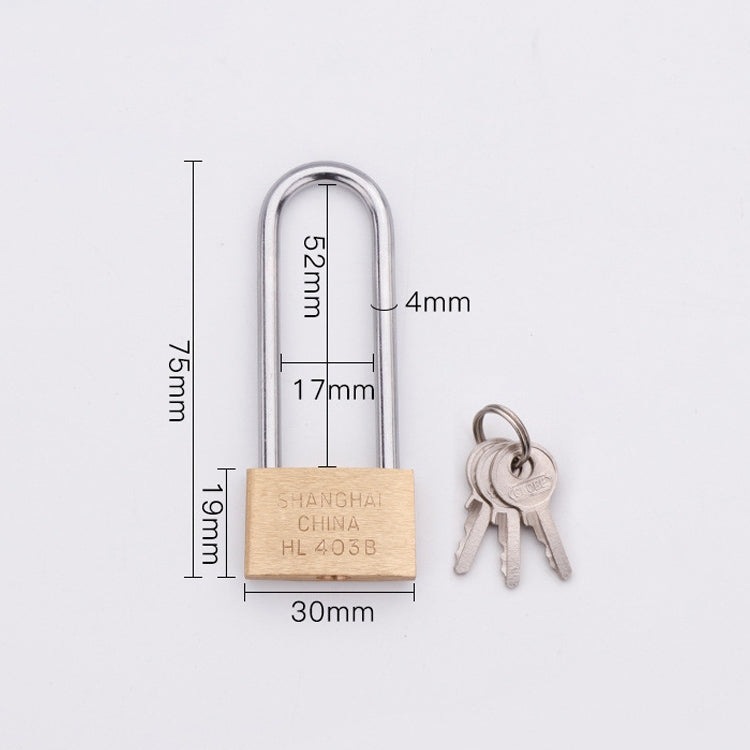 Copper Padlock Small Lock, Style: Long Lock Beam, 30mm Open