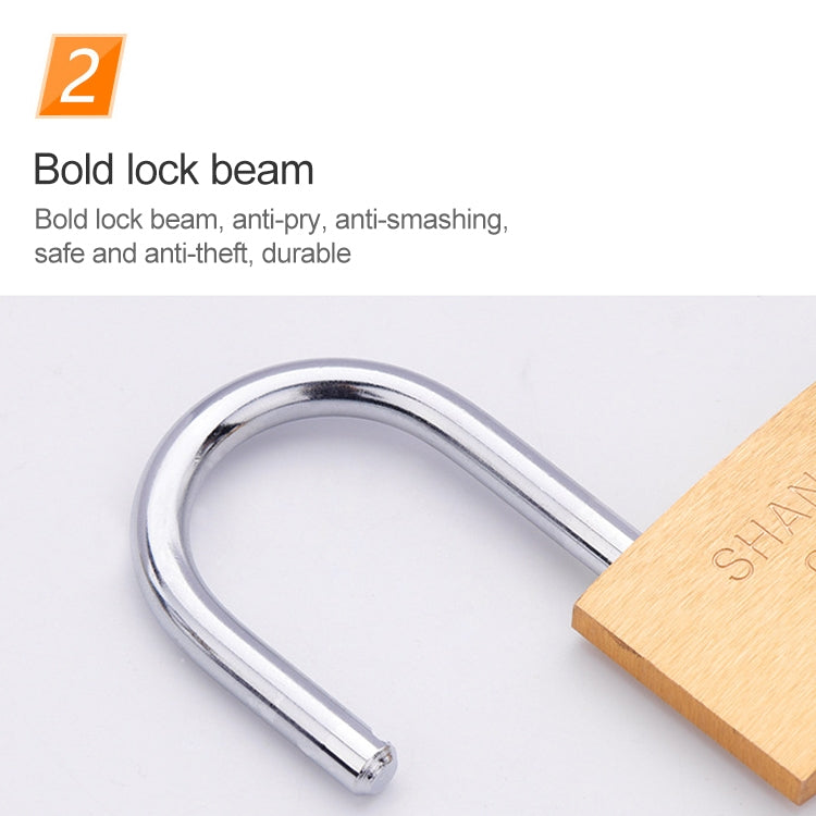 Copper Padlock Small Lock, Style: Long Lock Beam, 40mm Open