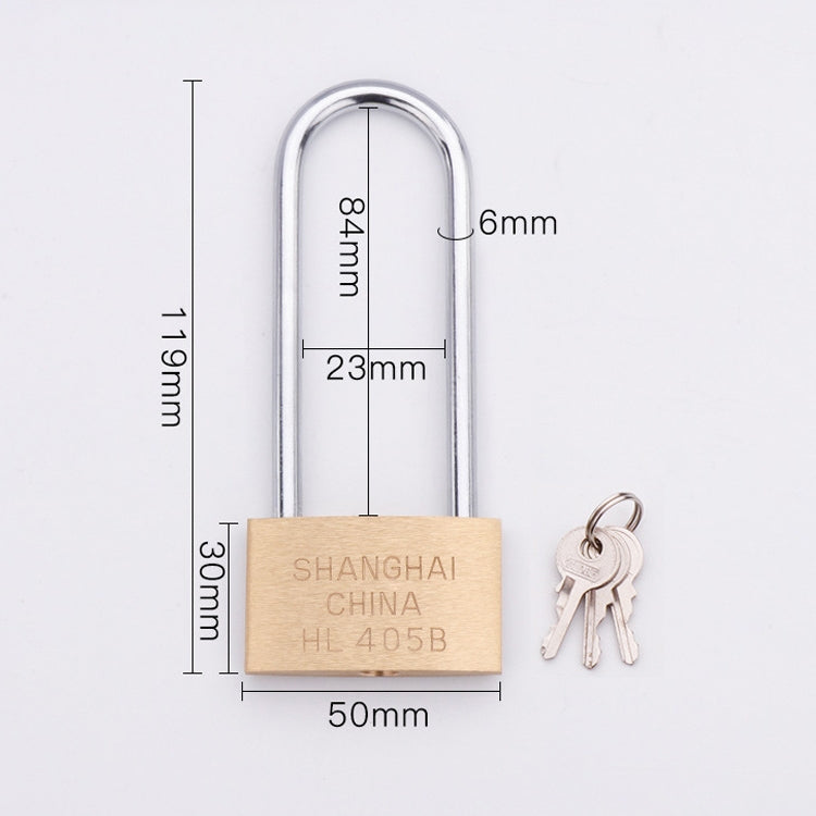 Copper Padlock Small Lock, Style: Long Lock Beam, 50mm Open