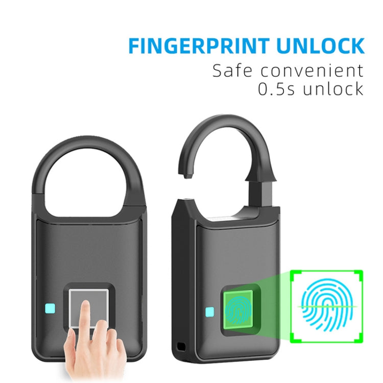P5 3.7V Micro USB Charging Semiconductor Fingerprint Sensing Small Padlock