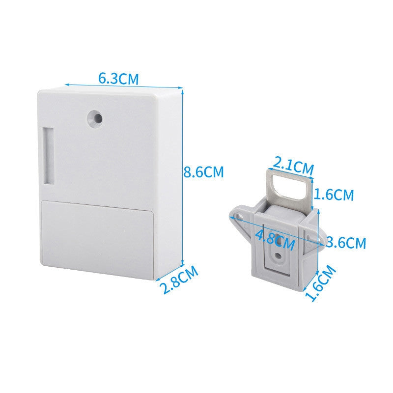 T3 ABS Magnetic Card Induction Lock Invisible Bilateral Open Cabinet Door Lock (White)