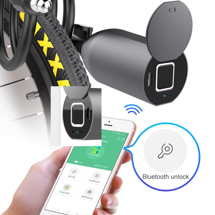 C3BF Bluetooth + Fingerprint Version Anti-theft Anti-shear Motorcycle Electric Bike Steel Rope Lock
