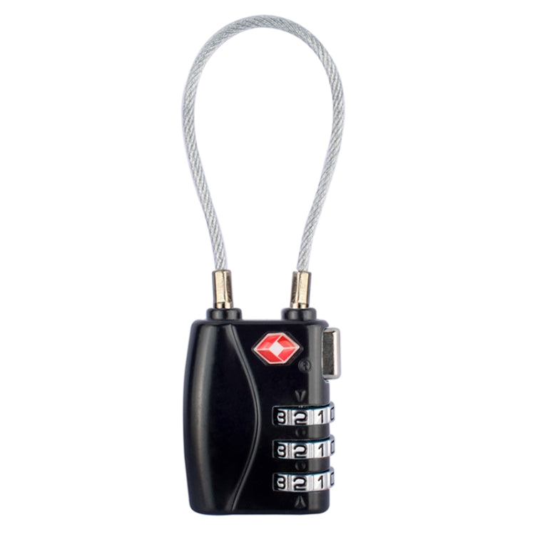 JASIT TSA719 Zinc Alloy 3-Digit Password TSA Lock Travel Luggage Padlock(Black)