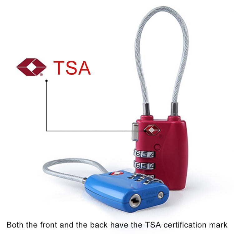 JASIT TSA719 Zinc Alloy 3-Digit Password TSA Lock Travel Luggage Padlock(Rose Red)