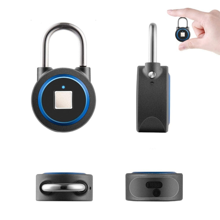 Waterproof Intelligent Bluetooth Fingerprint Padlock Remote Unlocking for iOS / Android(Blue)