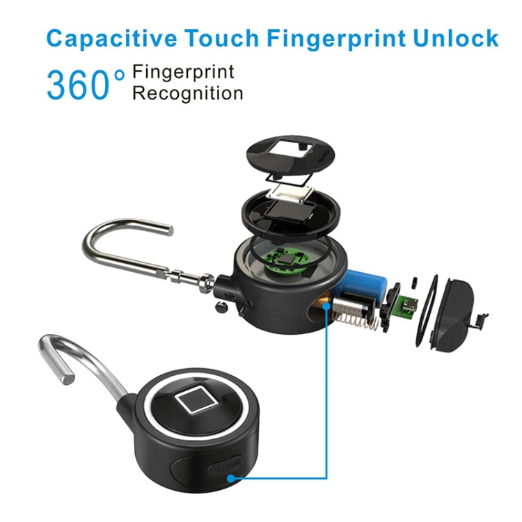 Waterproof Intelligent Bluetooth Fingerprint Padlock Remote Unlocking for iOS / Android(Silver)