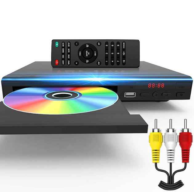 High-definition mini CD/DVD player designed for home use, suitable for children, supporting VCD, EVD, and DVD formats.