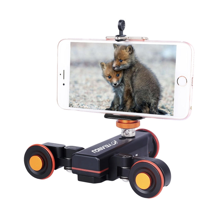 YELANGU L4X Camera Wheel Dolly II Electric Track Slider 3-Wheel Video Pulley Rolling Dolly Car with Remote Control for DSLR / Home DV Cameras, GoPro, Smartphones, Load: 3kg