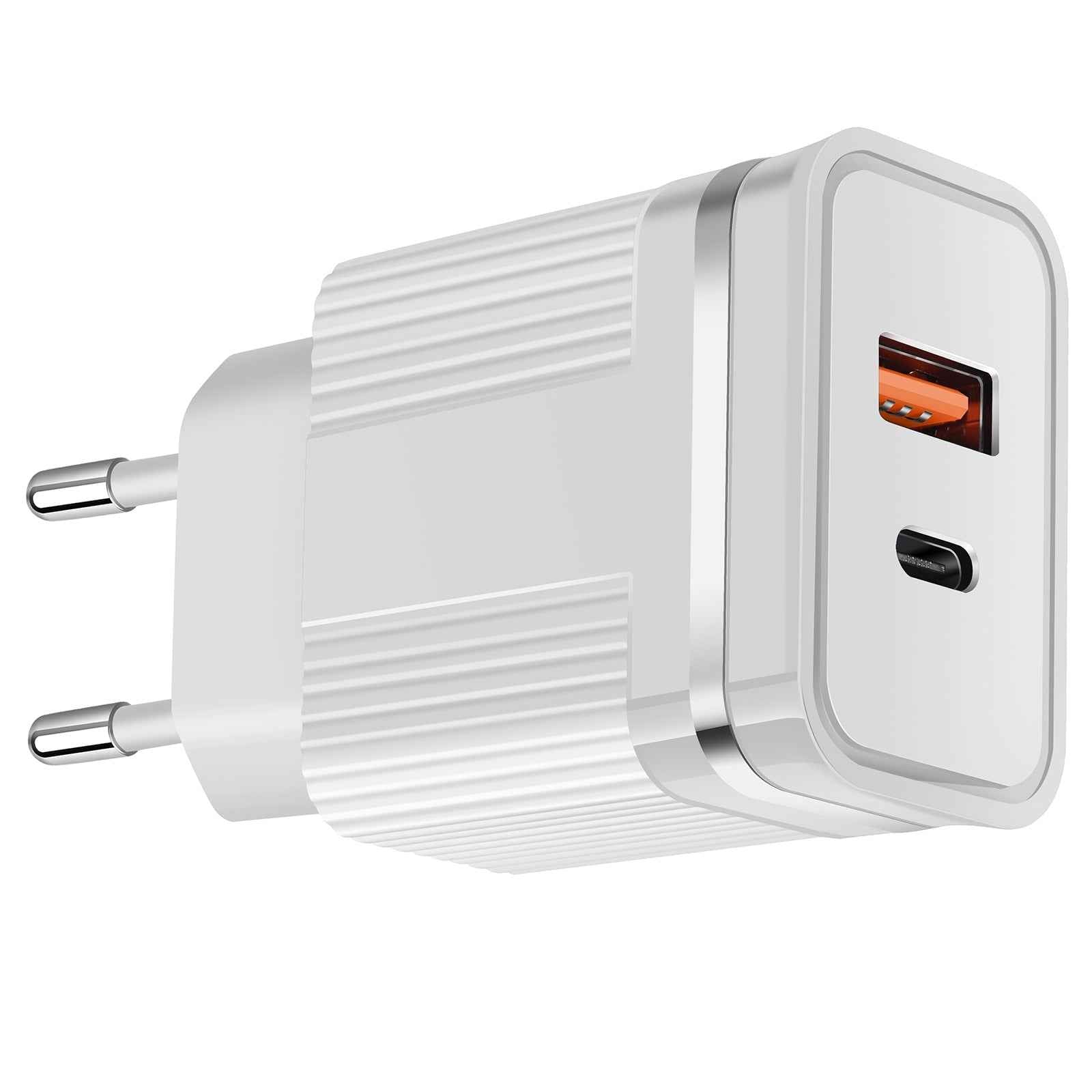 Uniqbuy For RSY USB + USB-C / Type-C Dual Ports Fast Charging Travel Charger, EU Plug(White)