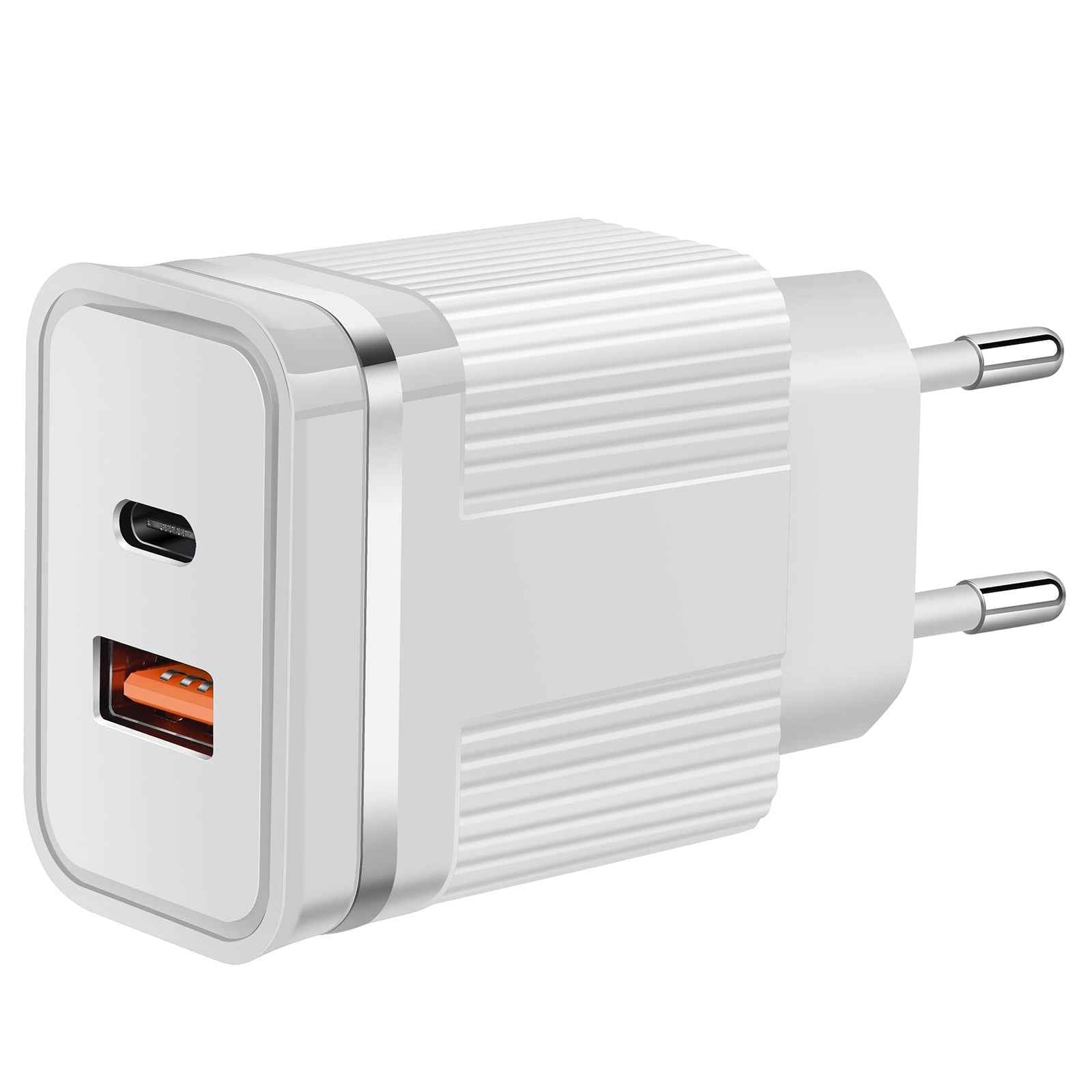 Uniqbuy For RSY USB + USB-C / Type-C Dual Ports Fast Charging Travel Charger, EU Plug(White)
