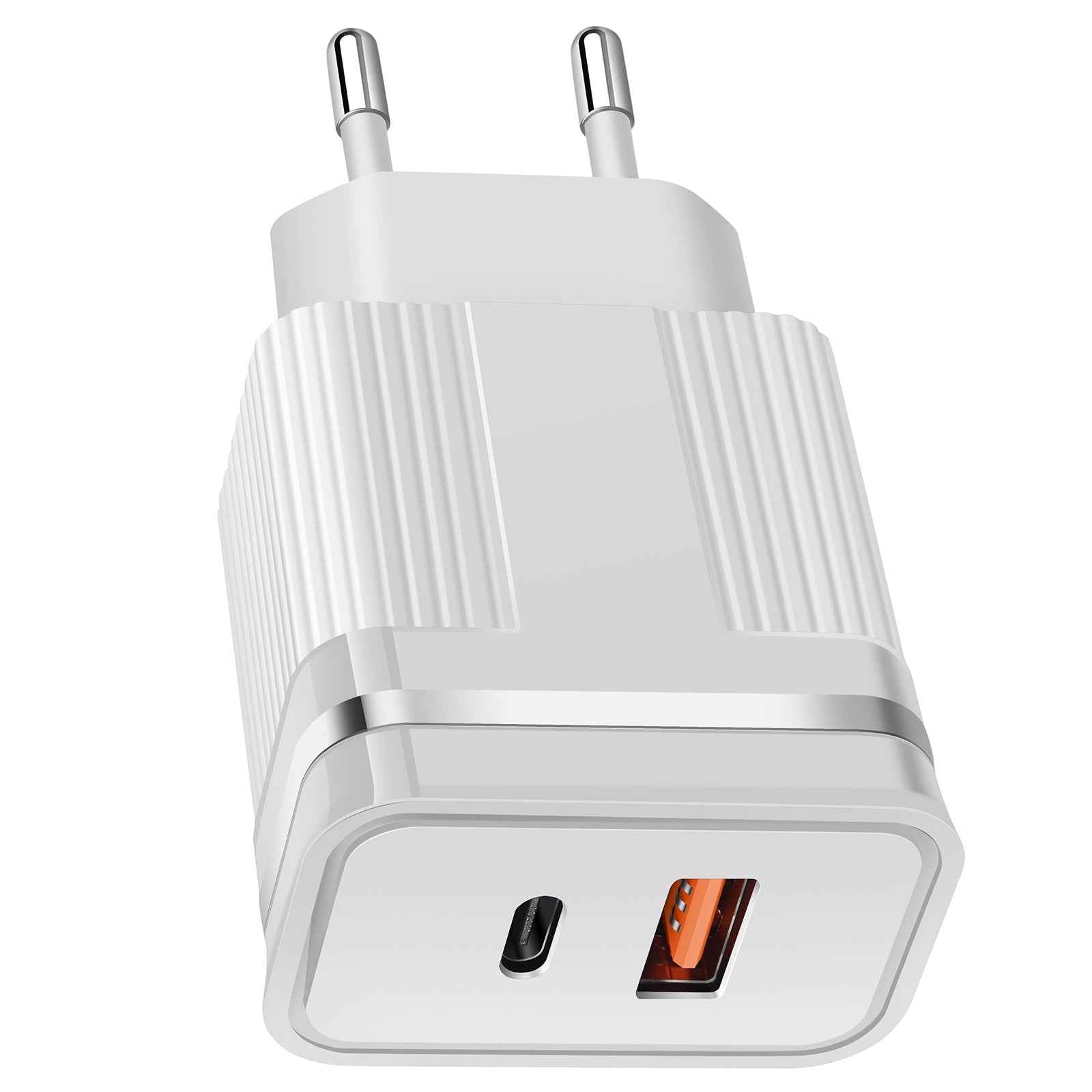 Uniqbuy For RSY USB + USB-C / Type-C Dual Ports Fast Charging Travel Charger, EU Plug(White)
