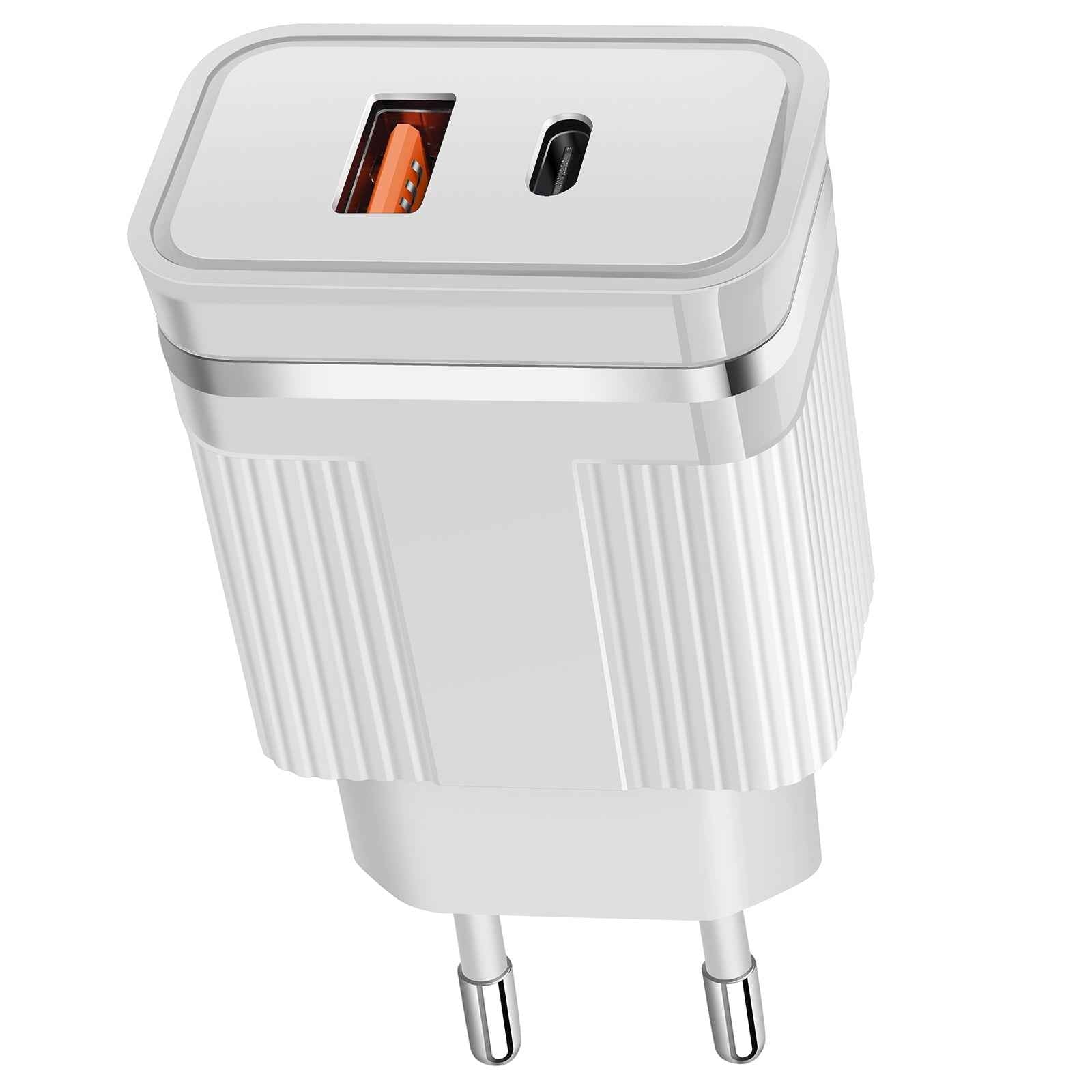 Uniqbuy For RSY USB + USB-C / Type-C Dual Ports Fast Charging Travel Charger, EU Plug(White)
