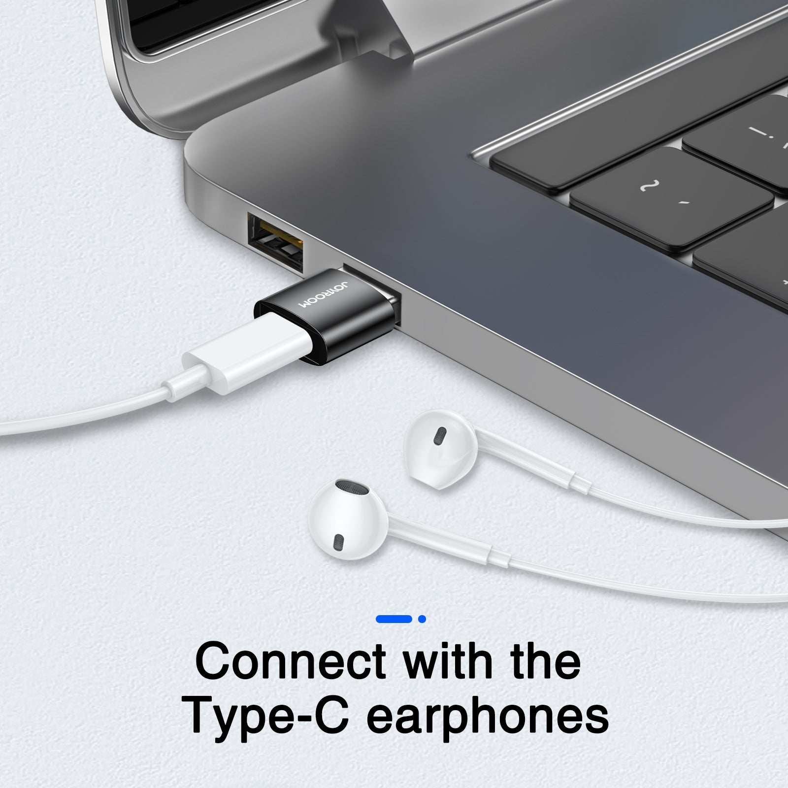 JOYROOM S-H152 3A USB Male to USB-C / Type-C Female OTG Adapter(Black)