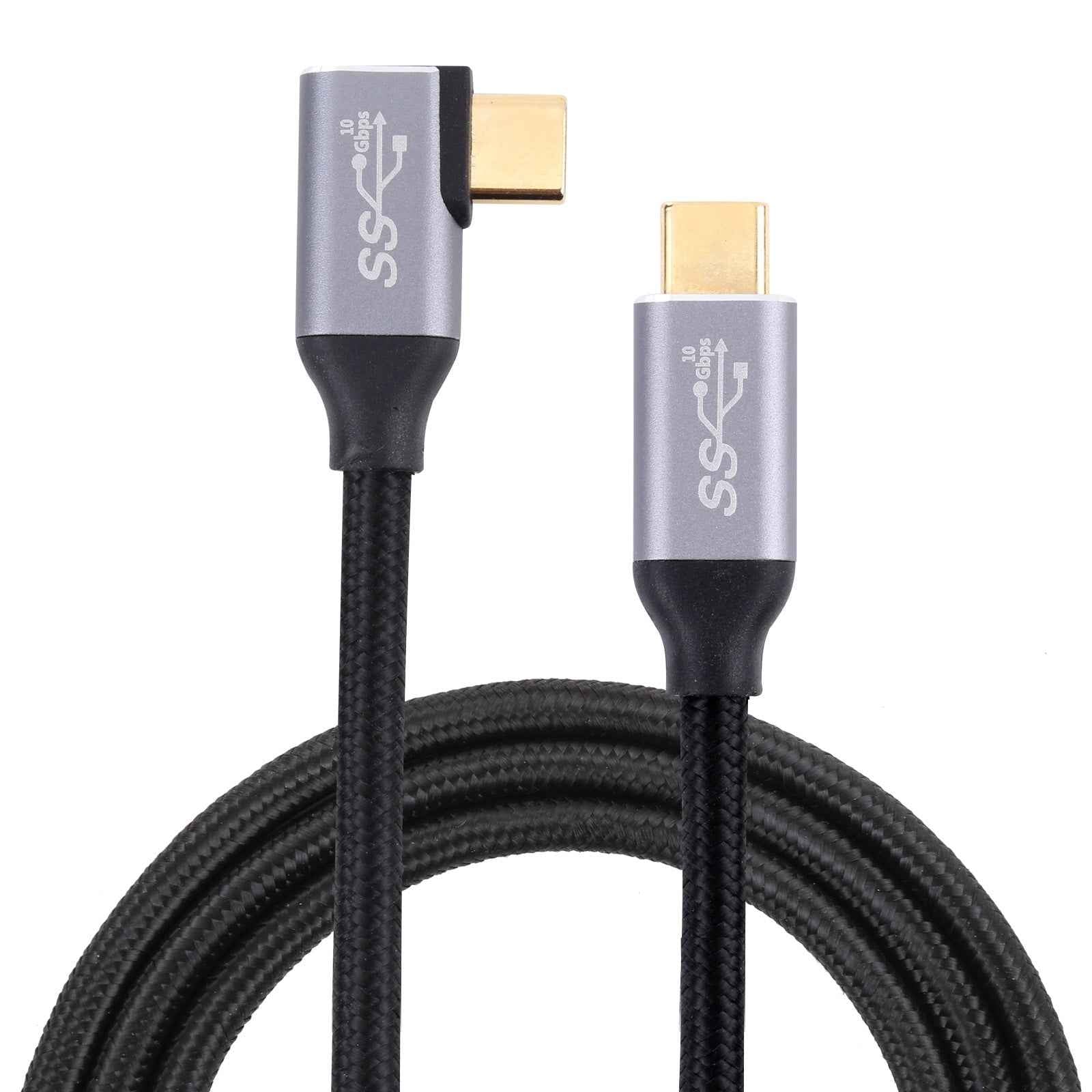 Uniqbuy For USB-C / Type-C Male to USB-C / Type-C Elbow Transmission Data Cable, Cable Length:2m