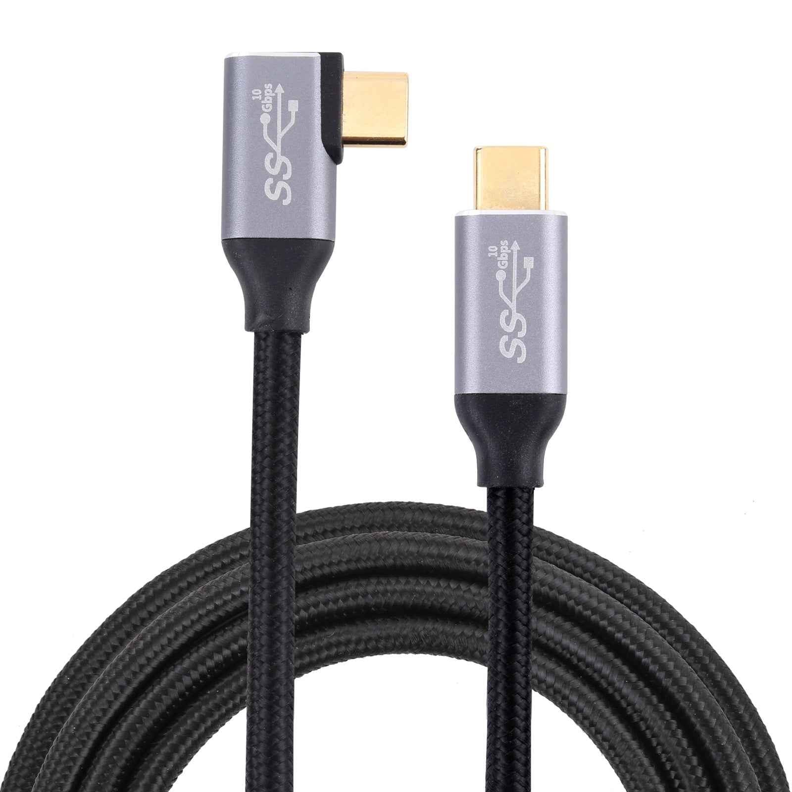 Uniqbuy For USB-C / Type-C Male to USB-C / Type-C Elbow Transmission Data Cable, Cable Length:3m