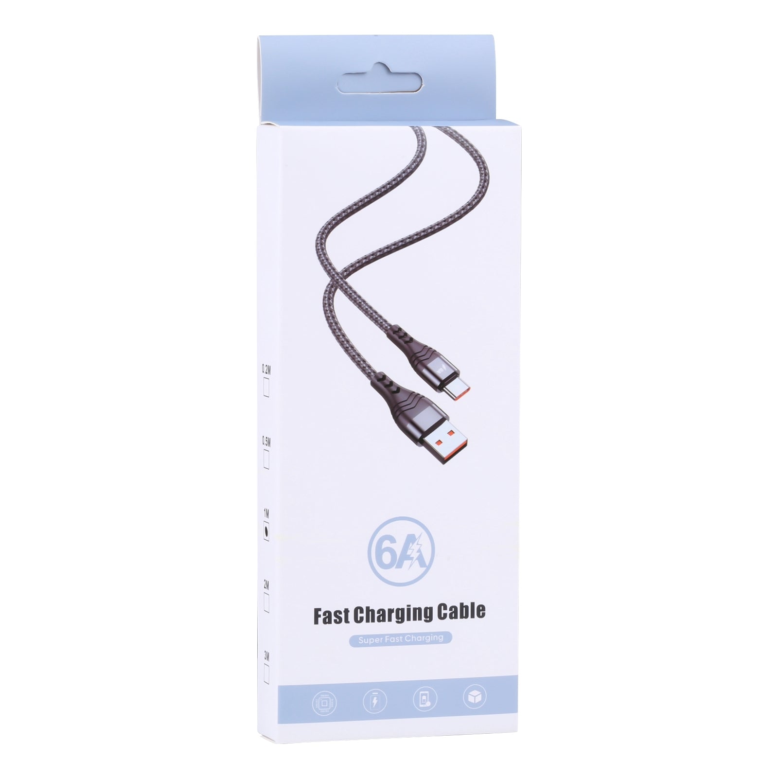 ADC-005 6A USB to USB-C / Type-C Weave Fast Charging Data Cable, Length:1m(Silver)