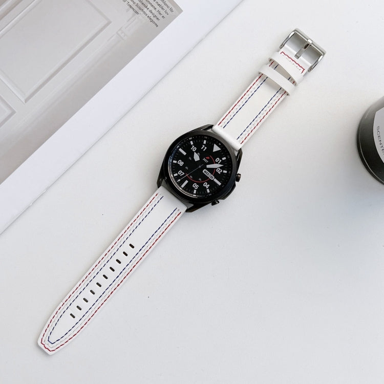 Universal Tricolor Sewing Leather Strap Watchband