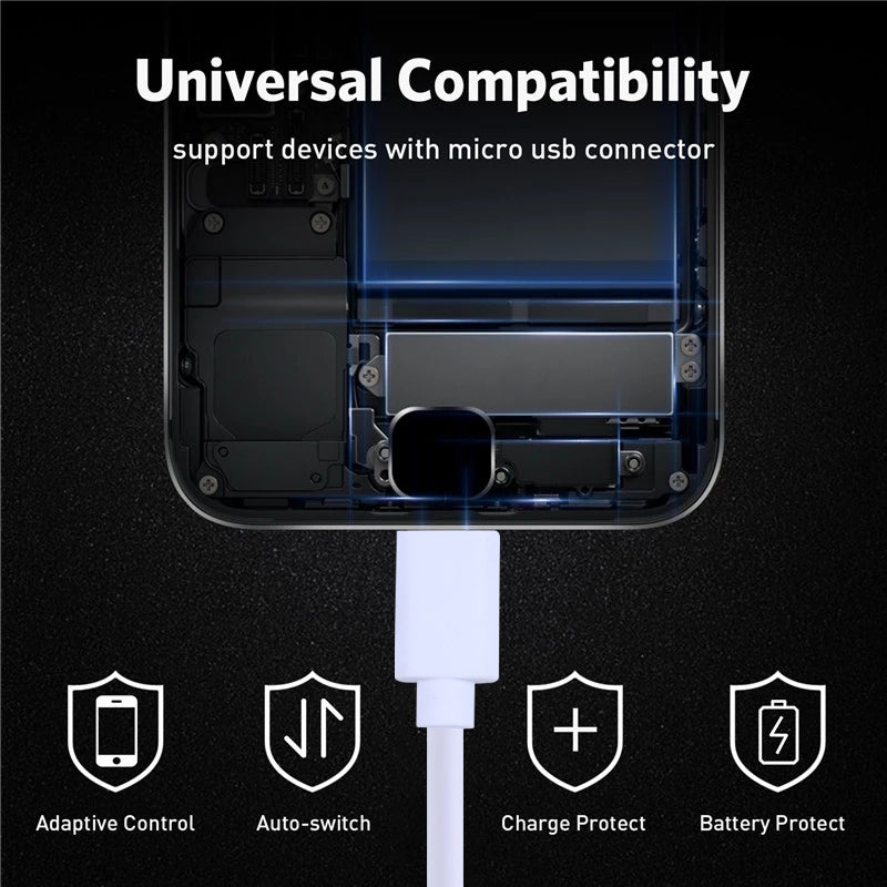 USB to Micro USB Copper Core Charging Cable, Cable Length:1m(White)