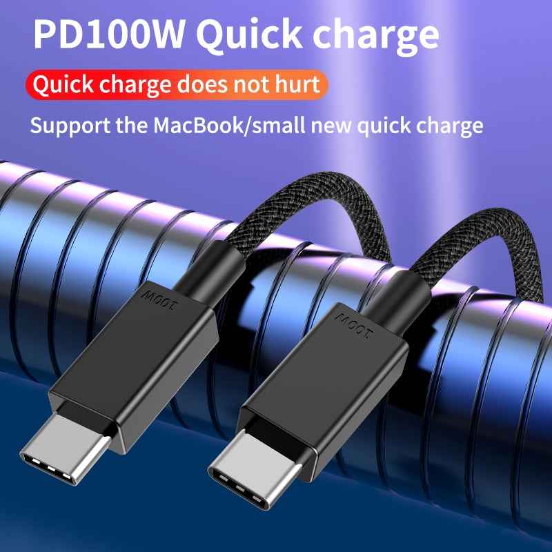 Uniqbuy For 100W USB-C / Type-C to USB-C / Type-C Fast Charging Data Cable, Length:3m(Black)