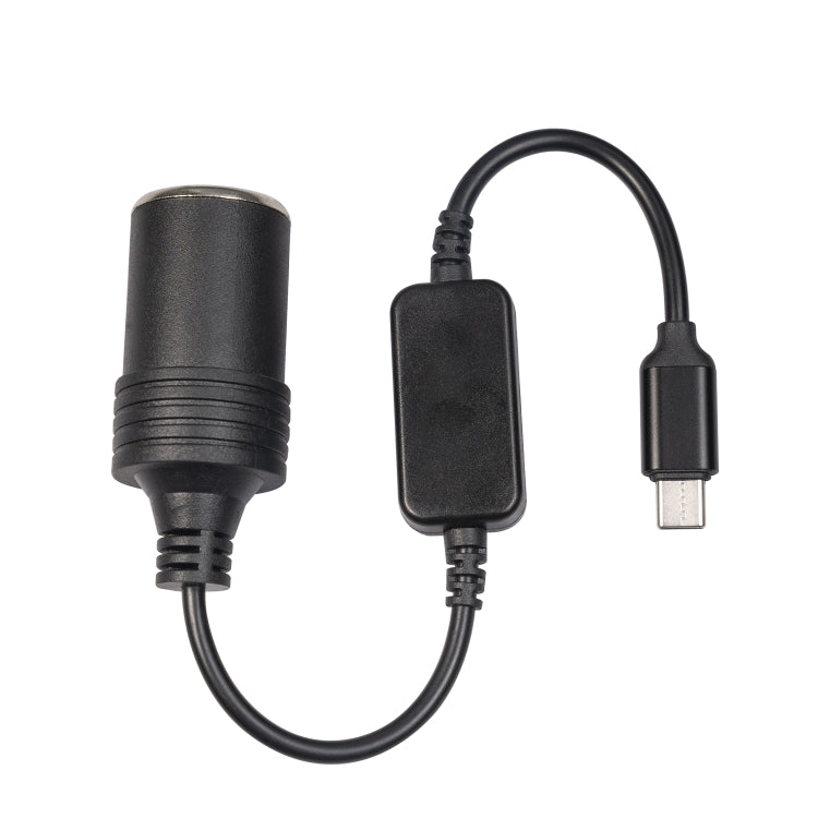 3710-03 30cm Type-C 5V to 12V Car Cigarette Lighter Socket Boost Power Adapter Cable