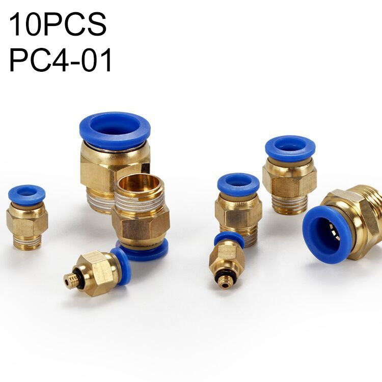 PC4-01 LAIZE 10pcs PC Male Thread Straight Pneumatic Quick Fitting Connector