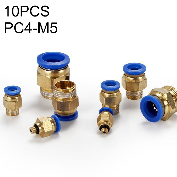 PC4-M5 LAIZE 10pcs PC Male Thread Straight Pneumatic Quick Fitting Connector